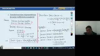 Transformaciones trigonométricas 1 - Trigonometria / Cepre Untels / Semana 12