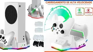 Base Carregador Cooler Para Xbox Series S 2 Baterias Led Rgb - UNBOXING + INSTALAÇÃO