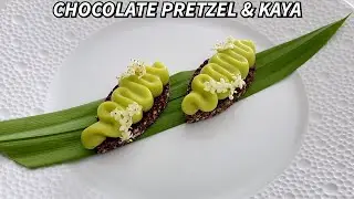 Соленые шоколадные крендельки с кокосовым джемом из пандана (кайя) &mdash; рецепт десерта на один укус