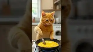 How to Make Fried Rice with a Cat Chef 🐾 | Easy & Spicy Nasi Goreng Recipe! #cat #cooking