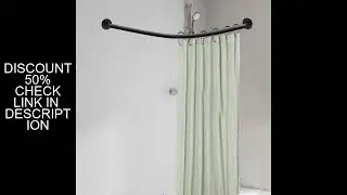 Shower Curtain Rail L Shape No Drilling Shower Rail Corner Bathtub Stainless Steel Telescopic Rod wi