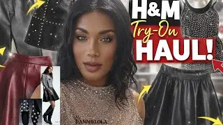 H&M Try-On Haul 2026 | Faux Leather Skirts, Grey Leather Pants & Rhinestone Tops