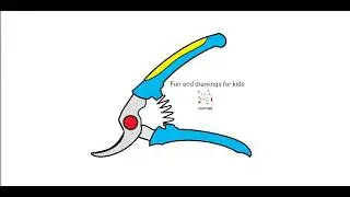 How to draw a secateurs
