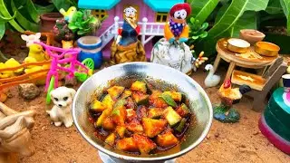 Mini raw mango 🥭 pickle recipe/mini mango pickle/miniature mango pickle/tiny outdoor cooking/mini 