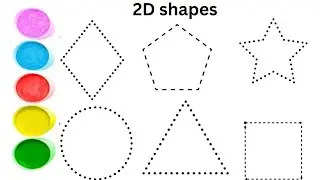 2D Shapes for Kids C Triangle Square Rhombus pentagon star Tracing  Preschool Learning # Fufi Arts