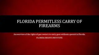 Florida Permitless Carry of Guns