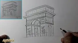 how to draw the arc de triomphe paris