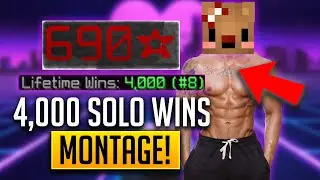 4,000 Solo Bed Wars Wins *Hypixel MONTAGE*