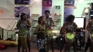 GLOBAL TELESAT & RASCOMSTAR-QAF: Africans danse during the ITC trade show Luanda, May 2013