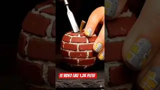 Cutting a Yellow Brick apple 🍎❤️  | Ultra Crunchy ASMR Brick #asmr​​​ #satisfying​​​