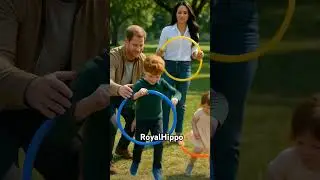 Prince Harry and kids hula hooping #hulahoop #fun #activity #garden #happy #cute #love #family fam