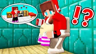 TINY JJ BUILD HOUSE UNDER JJ's GIRL PREGNANT in TOILET ?! - Maizen Minecraft