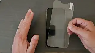 Ailun tempered glass screen protector for IPhone 13 Pro Max installation.