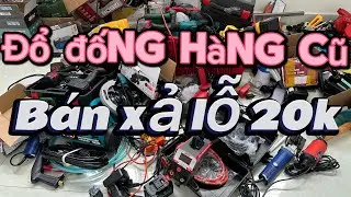 Thanh lý lô đồ cũ lộn xộn 20k đèn pin nhật, máy hàn, pIn 20cell, máy khoan, mài pin, kìm bấm bãi