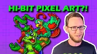 Drawing a Jazz Jackrabbit Hi-Bit Pixel Art Poster!