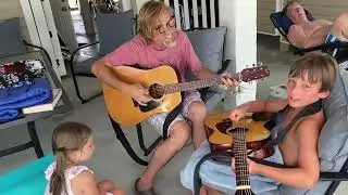 Making music with Uncle Travis July 2020