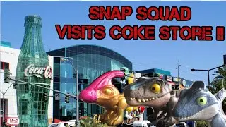 Snap squad visits Coke store!! Jurassic world snap squad battle