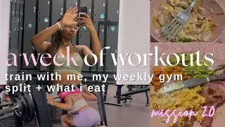 MY GYM SPLIT🏋️‍♀️| a week of workouts & what i eat in a day