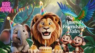 Animals friendship Tales| Lion Birthday Party| Kindness of Animals |interesting story for kids