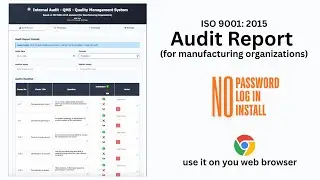 QMS Internal Audit Report for manufacturing -  Free tool