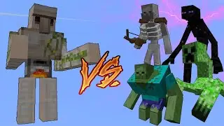 Iron Golem vs Zombies & Black Skeleton 😱 | 2 Rounds Full Battle | Watch Till End!
