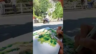 Let's sketch a waterfall🎨🇱🇰 #ella #srilanka #sketch #watercolor #art #traveldiaries #paint #acuarela