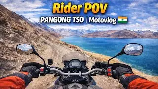 Rider POV | Pangong Tso | Motovlog 🇮🇳 Crazy Roads, Wind & Raw Himalayas