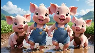🐷 Happy Baby Piglets Splashing in Mud 💦🎶 | Fun Animal & Learning Song for Toddlers