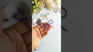 pearl bow💜 #pearl #diy #tutorial #shortvideo #shorts #hairaccessories #jwellery #beads