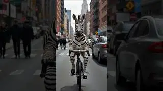 ZEBRA RIDING A BIKE ai Animals Doing Funny Things