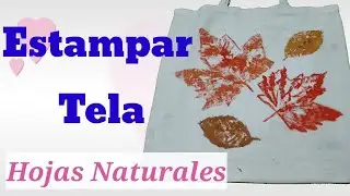🌿DIY ESTAMPAR Telas con HOJAS de &Aacute;rbol🍁FABRIC PAINTING with Natural Lear COMO PINTAR FOLHA em TECIDO