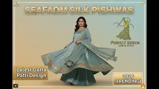Latest Silk Pishwas Suit Design with Palazzo & Gotta Patti Work Party Wear Inspiration #weddingdress