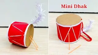 How To Make Durga Puja Mini Dhak // Durga Puja Special Craft Ideas // Mini Dhak making