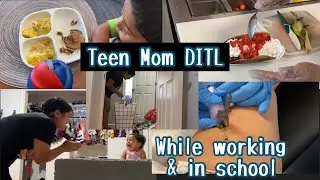 UPDATED DITL| Working Teen Mom w/ 2 kids| Medical Student