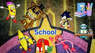 At school- Freddy, Sonic ...Mommy Long Legs 