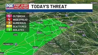 Cold front brings heavy rain, isolated severe storms, and strong winds Saturday