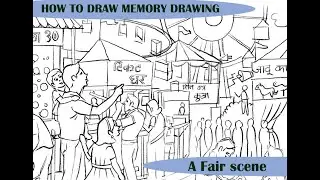 how to draw memory drawing | A fair scene | Splashmoods Artstudio | MH-AAC-CAT | stepbystep | sketch