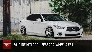 2015 Infiniti Q50 bagged | Ferrada FR1 Machine Silver / Chrome Lip