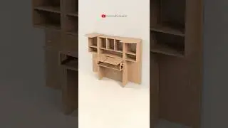 Space Saving Desk Hidden in a Cabinet #furnituredesign