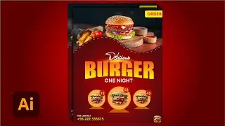 how to design a Burger Banner design in Adobe illustrator | 2023 | Ahmed Graphic Services |