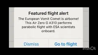 The European vomit comet is airborne this Air zero G A310 perform parabolic flight with ESA
