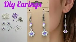 how to make Jewlery at home beads jewellery  diy beads flower making videobeads Earings making 