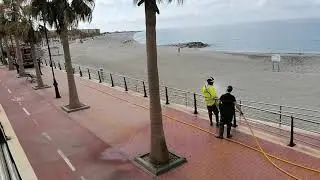 Consorcio de Bomberos Poniente colabora con el Ayuntamiento en la labor de desinfecci&oacute;n d las calles