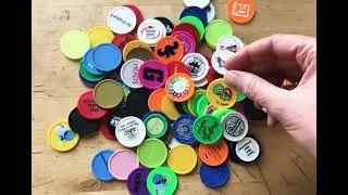 Bedrukte plastic munten