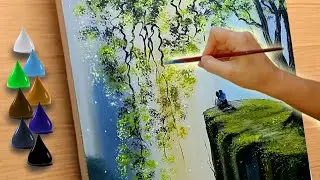 ​A Perfect Day in Nature - How to Paint a Romantic Landscape - Acrylic Painting Step-by-Step
