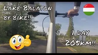 Balatonk&ouml;r&uacute;t biciklivel. Tour de Lake Balaton by bike. 205km, 8hr 35min.