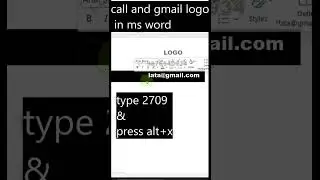 call and Gmail logo in msword | tricks and tips| #trick #tips #msword #like #shorts #youtubeshort