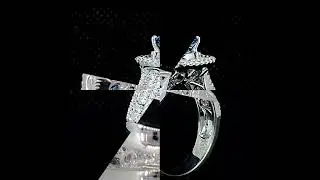 Checkerboard cut blue topaz in a Gorgeous double halo diamond ring