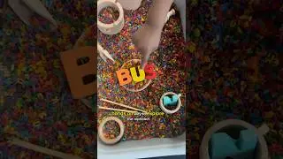 Alphabet sensory bin 🌈😍! #momlife #toddleractivities #sensoryplay #toddlermom