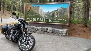 Harley-Davidsons ride at Yosemite National Park